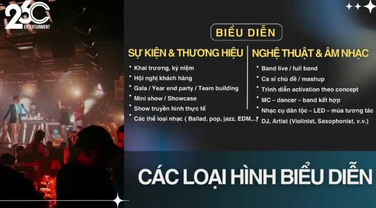 Dịch vụ booking nghệ sĩ nhanh chóng bảo mật
